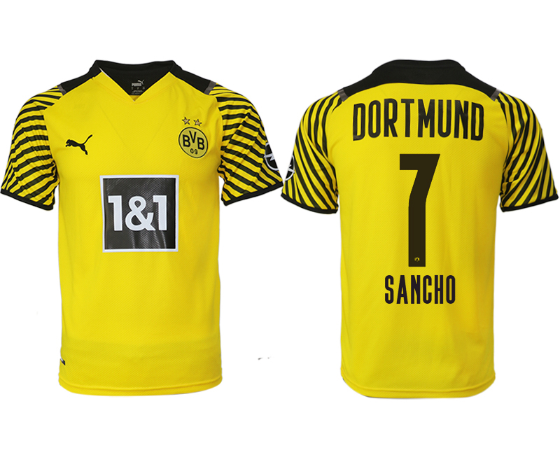 Men 2021-2022 Club Borussia Dortmund home yellow aaa version #7 Soccer Jersey->borussia dortmund jersey->Soccer Club Jersey